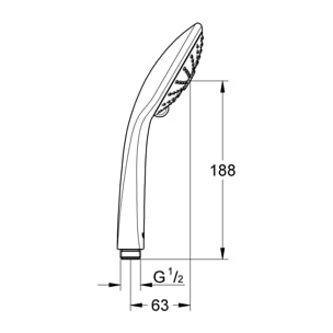 GROHE Vitalio Joy 110 Massage Douchette 3 jets Chromé 27319000