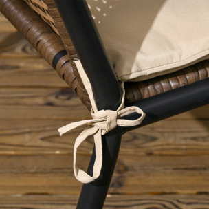 Conjunto de Jardín de Ratán Sintético Juego de 4 Piezas Muebles de Jardín con 2 Sofás Individuales 1 Sofá de 2 Plazas y 1 Mesa de Vidrio Templado para Terraza Patio Multicolor