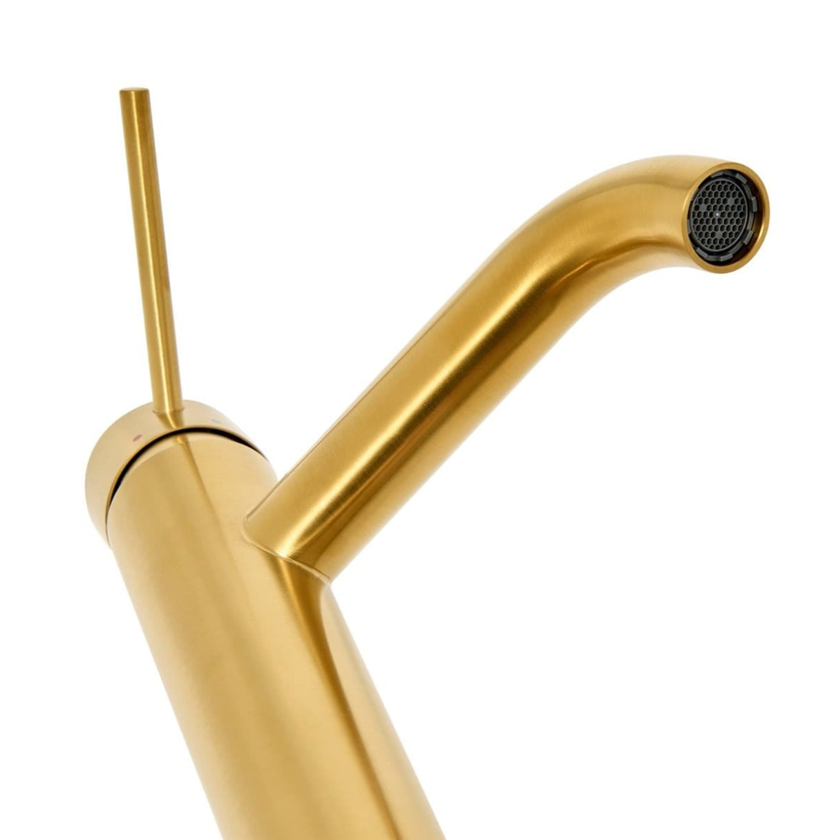 Aurum mitigeur lavabo + mitigeur cuisine Ceramia Timeless acier inoxydable, douchette extractible, or brossé (SATTMLBA185BG)