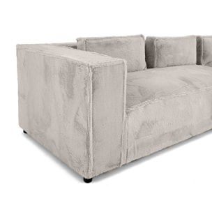 Stella - canapé d'angle droit - 4 places - en fausse fourrure - Gris clair