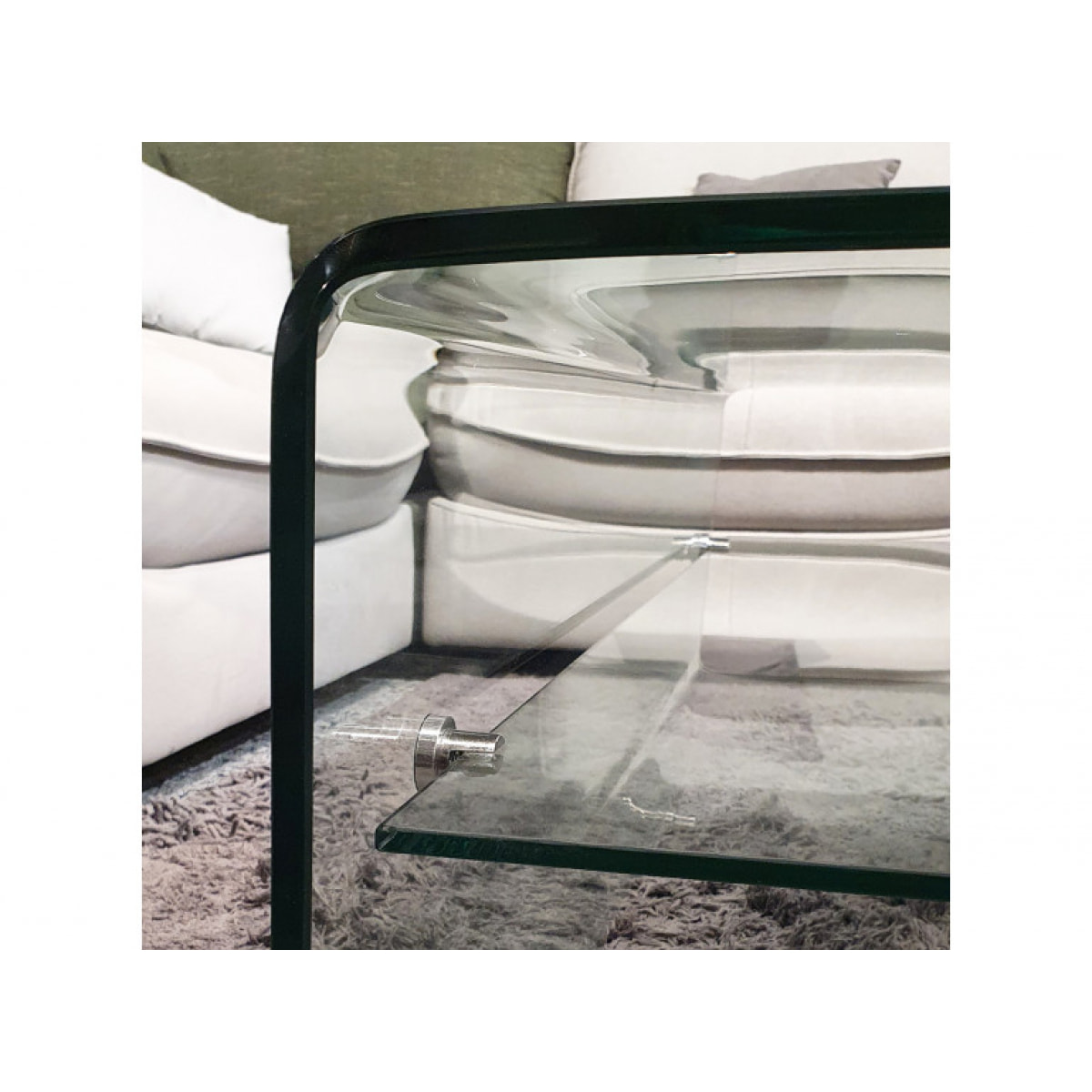 Table basse carré en verre trempé - BENT