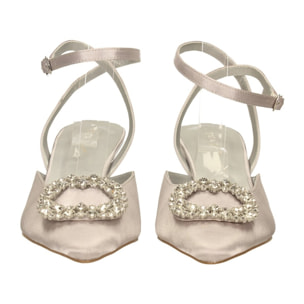 Décolleté sling back Donna Tata Italia Argentato