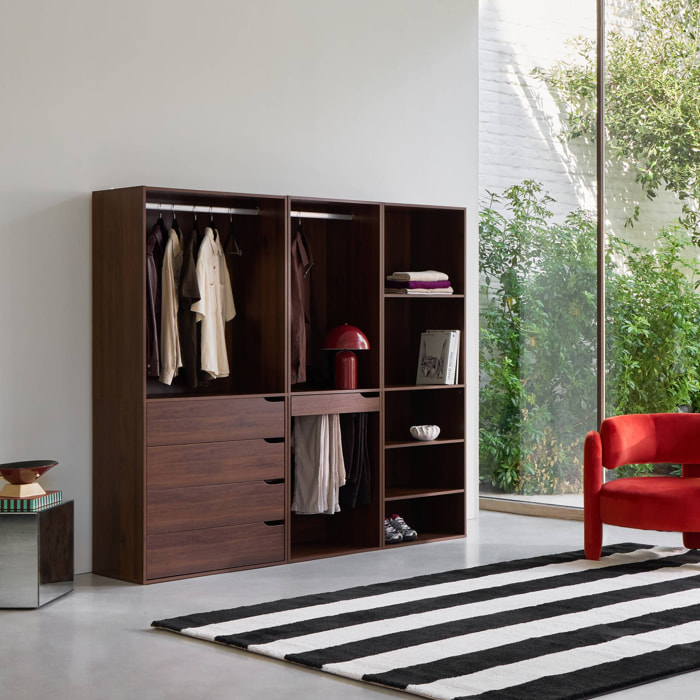 Kit dressing modulable décor bois 3 éléments NEPAL