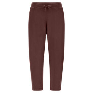 Pantaloni joggers cropped in felpa invernale tinta in capo