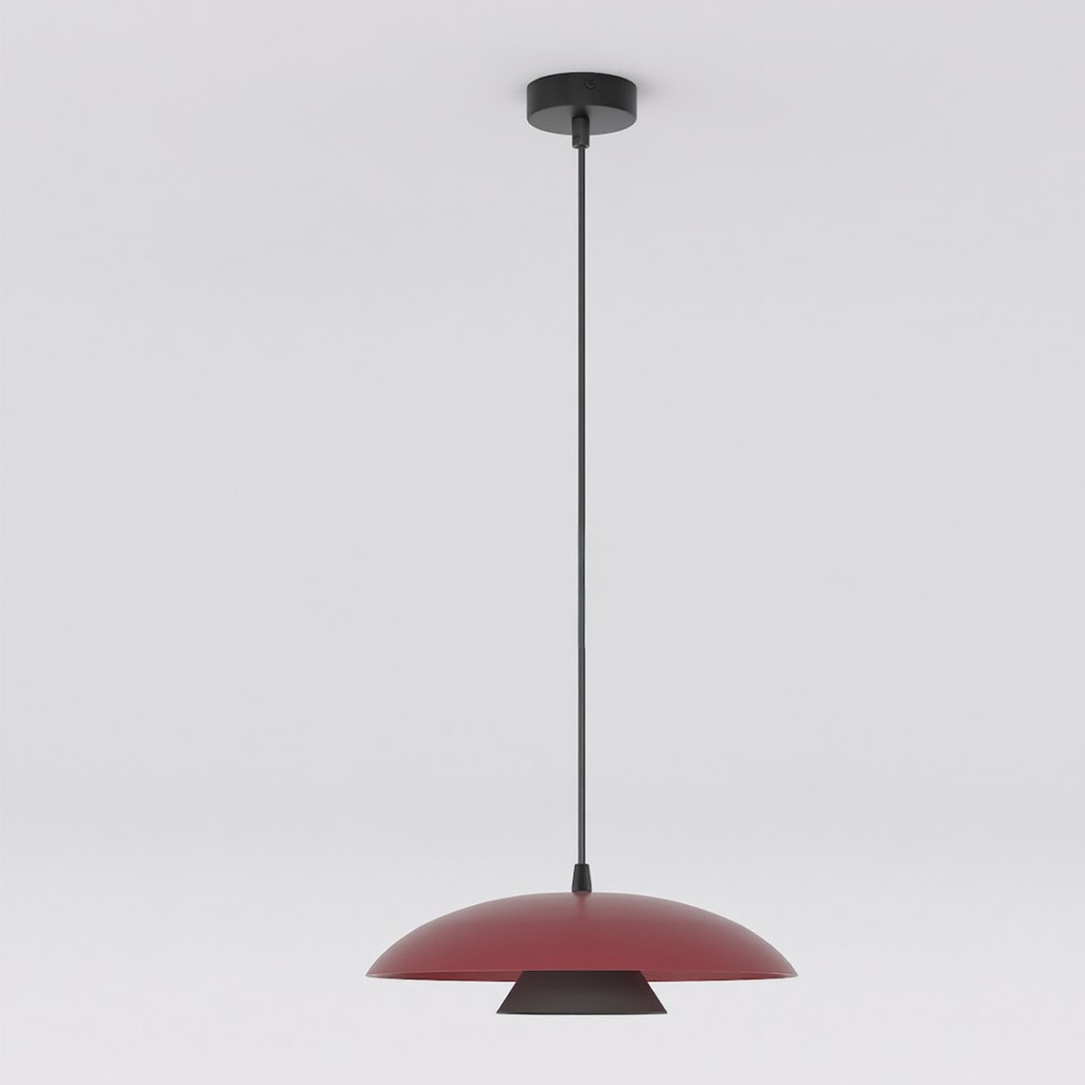 Lampada a sospensione Babel in acciaio bordeaux e nero
