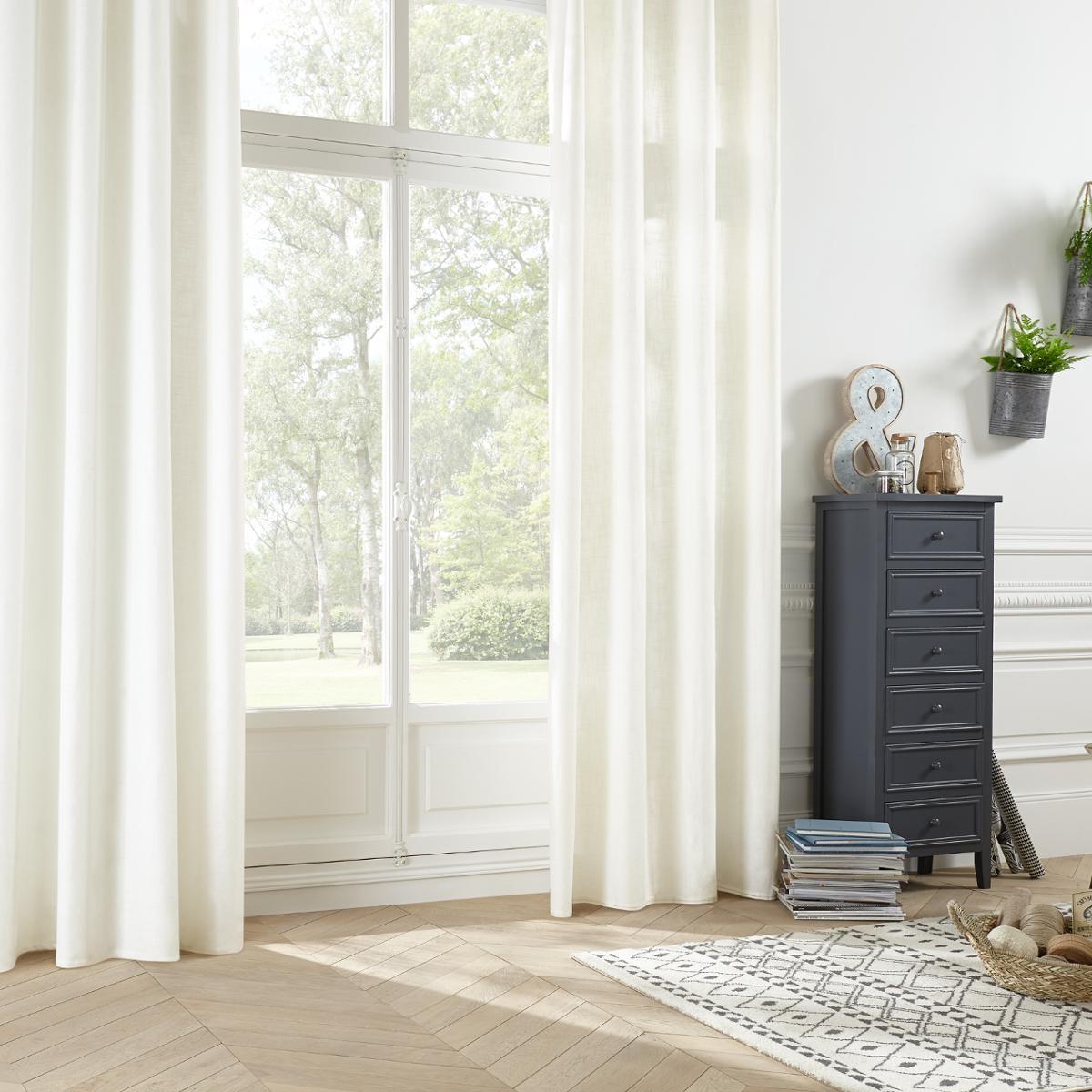 Rideau "Leon" blanc ivoire 140x260cm