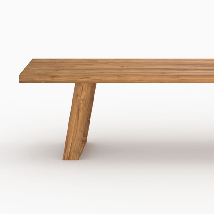 Table et bancs de jardin 10 personnes en bois - Luma