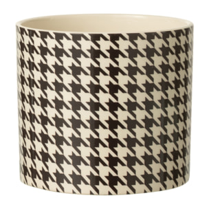 J-Line cache-pot Pied-De-Poule - céramique - blanc/noir - medium
