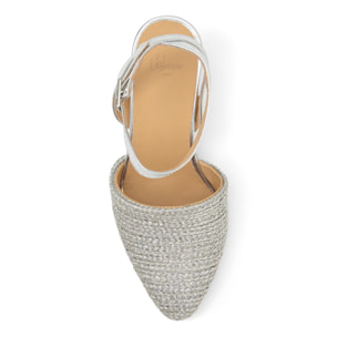 Alpargatas de cuña de mujer Julia trenzada y punta afilada