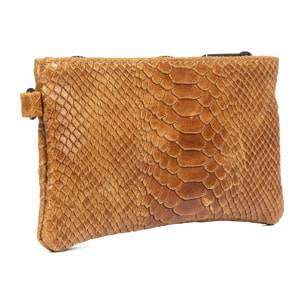 Fiorella Borsa a mano Donna.Pelle autentica Camoscio Serpente Inciso