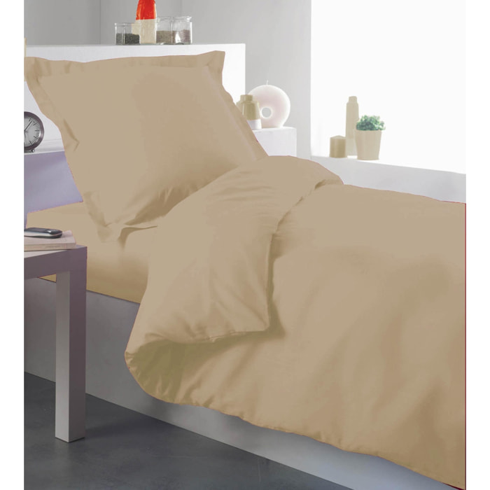 Housse de couette percale 140 x 200 cm unie - Beige
