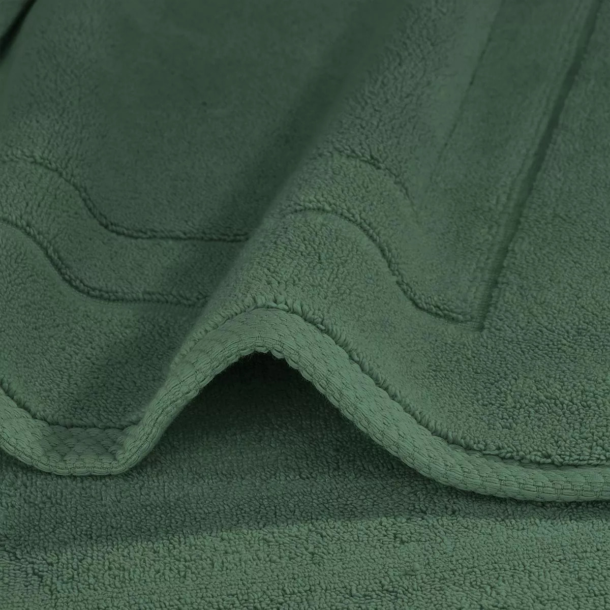 Tapis de bain pur coton 900 g/m² uni vert Elea kaki