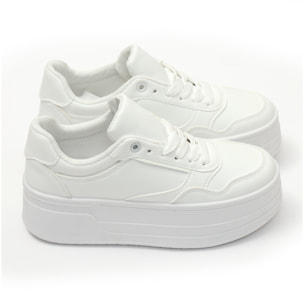 Sneakers in simil pelle platform