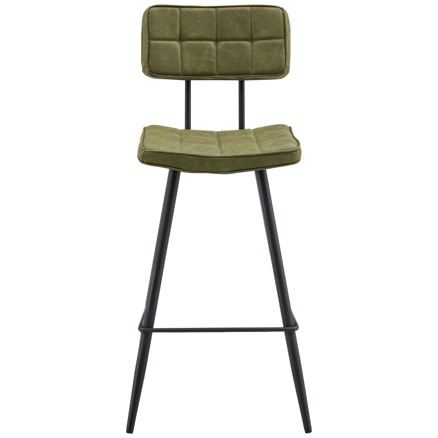 Lot de 2 tabourets de bar en simili vert FERNAND