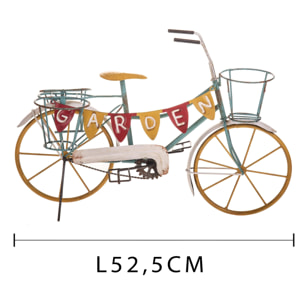 Bicicletta Con Contenitore. Altezza 54 Cm - Pezzi 1 - 54X35X24,5cm - Colore: Bianco - Bianchi Dino - Decori Casa E Complementi