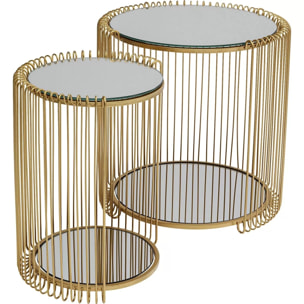 Tables d'appoint Wire Double laiton set de 2 Kare Design