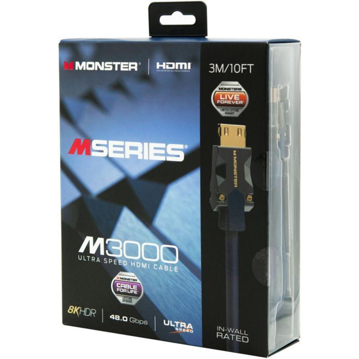 Câble HDMI MONSTERCABLE M3000 UHD 8K DOLBY VISION HDR 48GBPS 3M