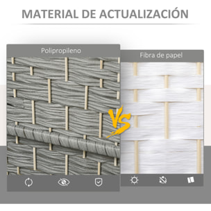 Biombo Plegable de 3 Paneles 135x180 cm Biombo Separador de Ambientes Pantalla de Privacidad de Polipropileno para Oficina Dormitorio Gris Mixto