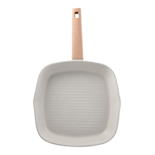 Sartén Grill Cuadrada 28x28cm en aluminio fojado en color Blanco