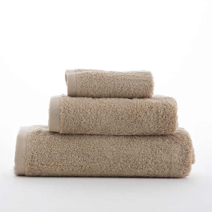 Set de 3 serviettes en coton 550 gr/m2 couleur Marron