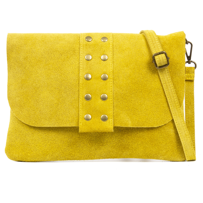 Alpette borsa a tracolla donna. Pelle scamosciata autentica.