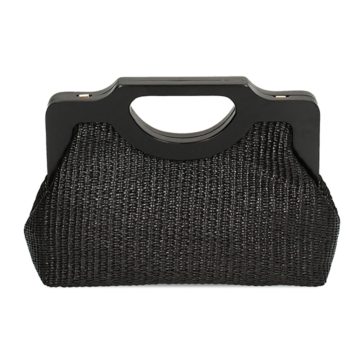 Minibag nera in raffia