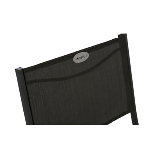 Lot de 4 chaises de jardin pliantes "Modula" anthracite & graphite acier traité époxy