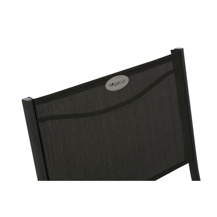 Lot de 4 chaises de jardin pliantes "Modula" anthracite & graphite acier traité époxy