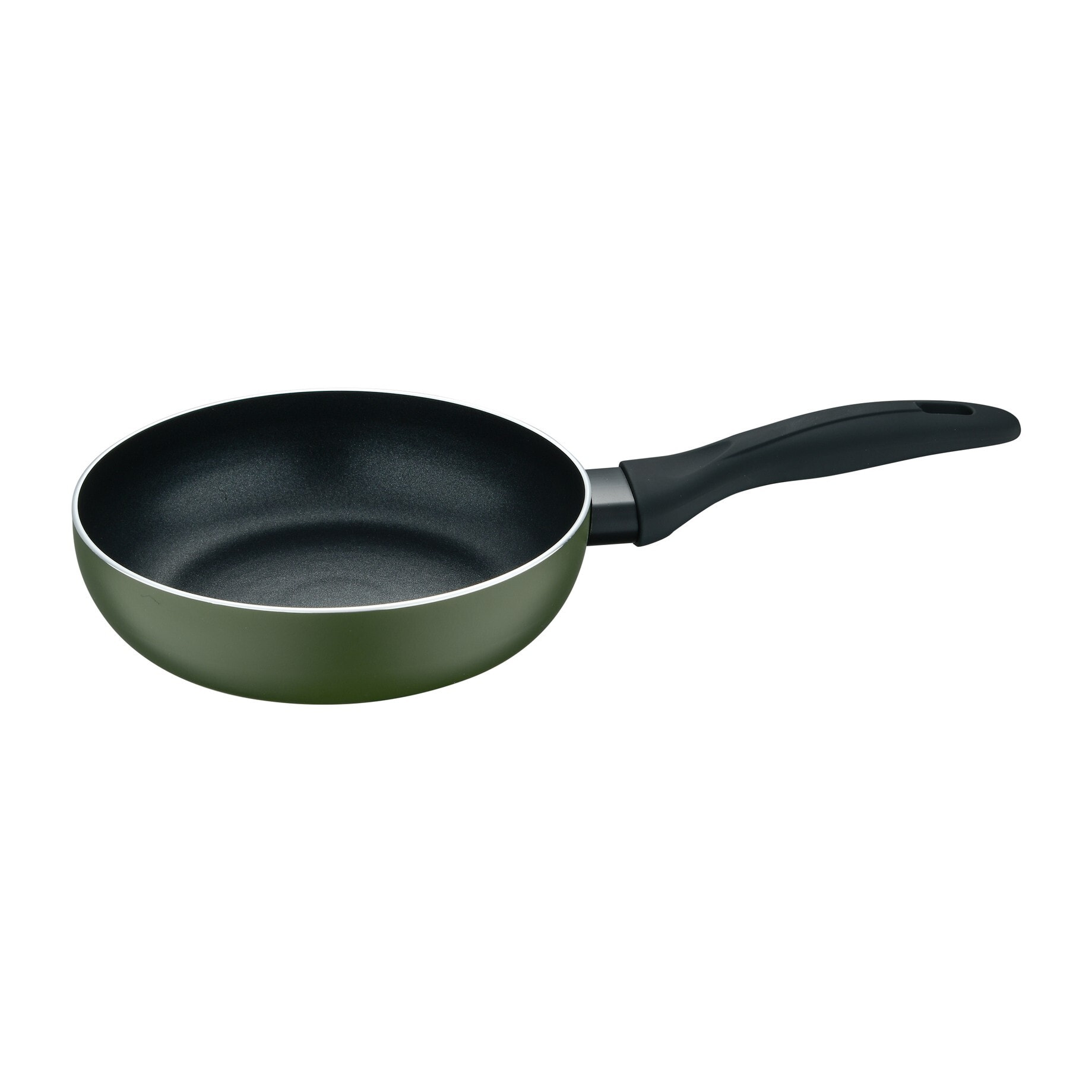 Sartén en aluminio prensado, antiadherente y ligera para cocina diaria, verde