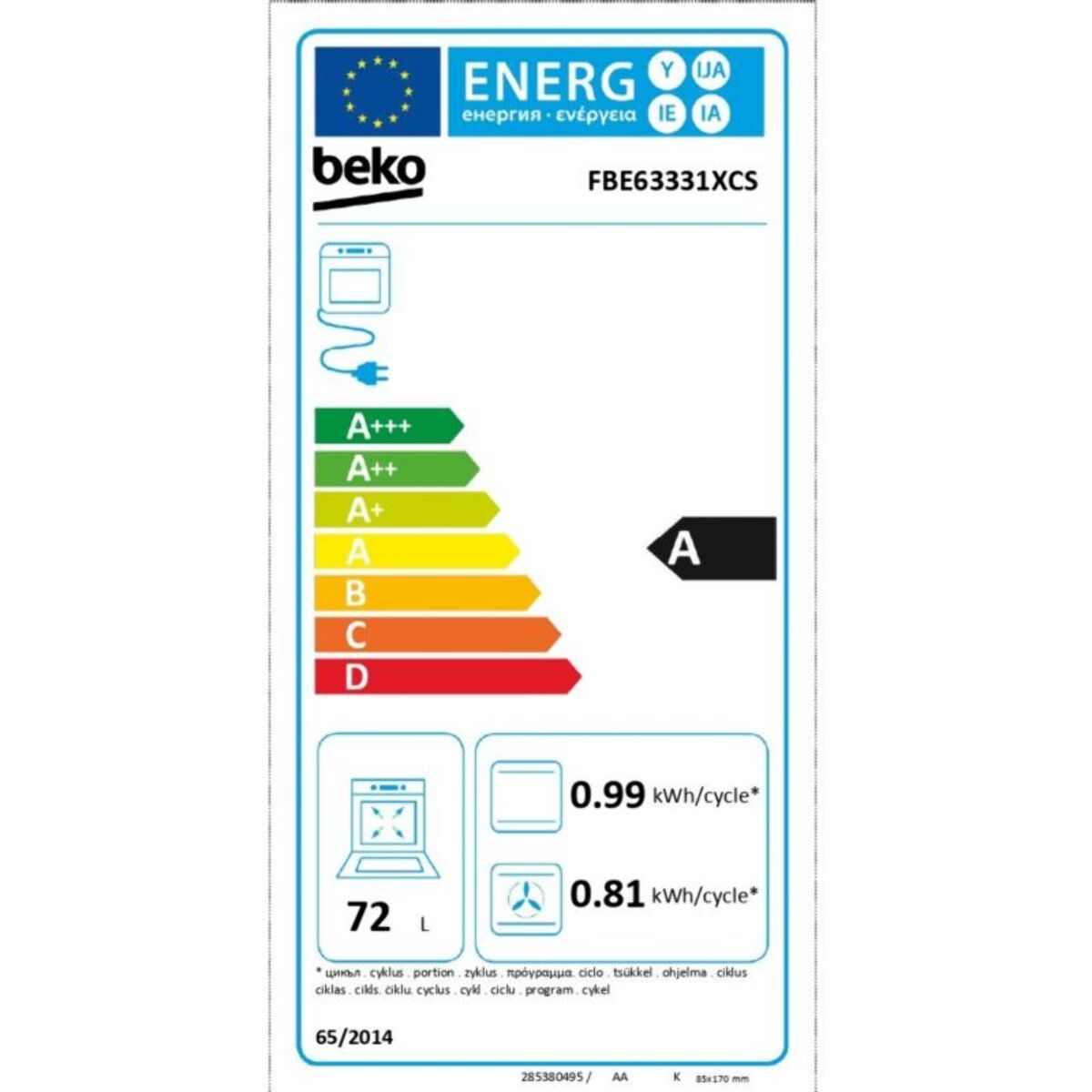 Cuisinière mixte BEKO FBE63331XCS