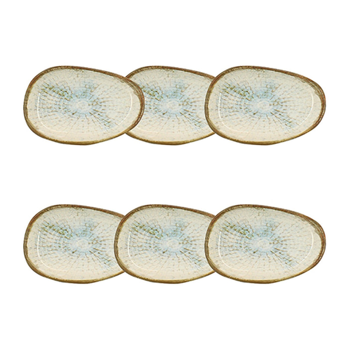 Lot de 6 coupelles 10cm en faience bleu et blanc MINERAL