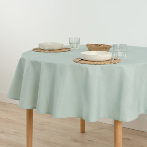 Nappe ronde en résine anti-taches Bleu