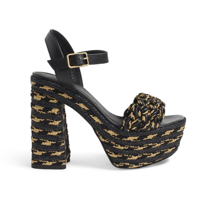 Sandalia en piel con tacón de 13 cm
