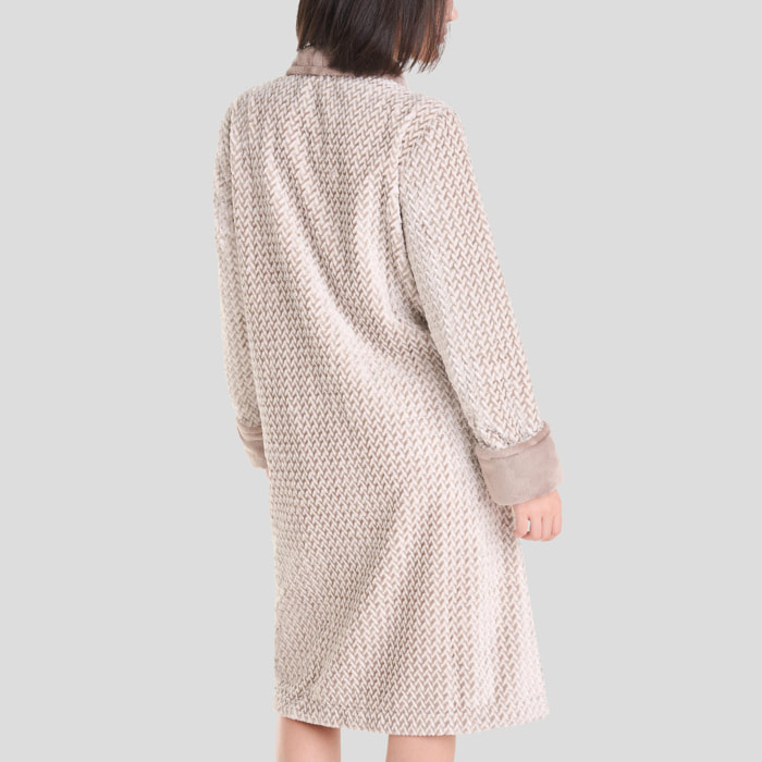 Bata larga de mujer gris