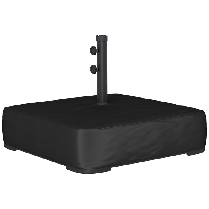 Base de parasol déporté avec housse capacité sable 80 kg métal noir