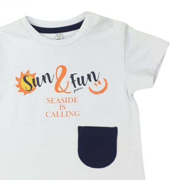 TSHIRT SUN & FUN IN JERSEY ARANCIO