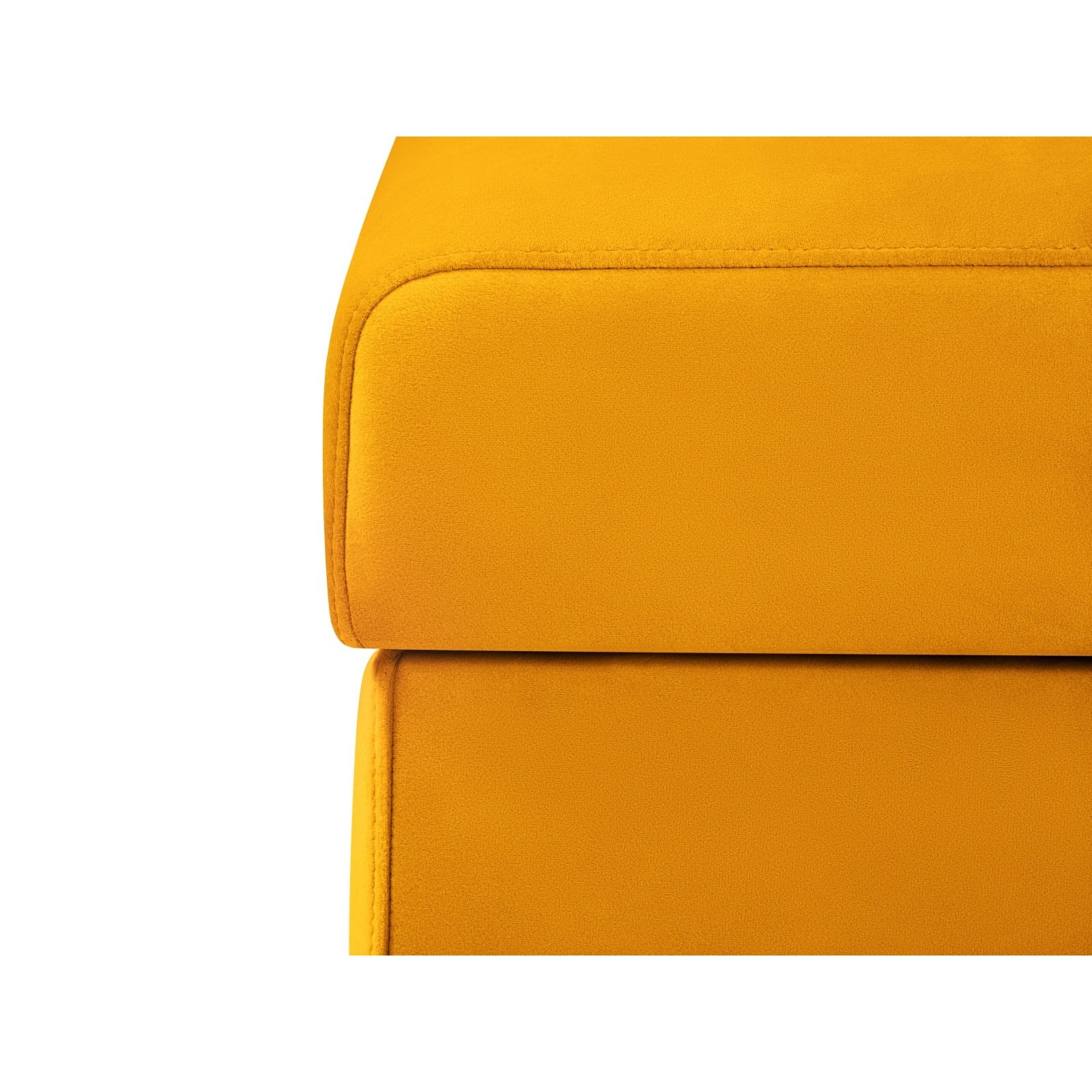 Pouf avec coffre "Yanis" en velours jaune