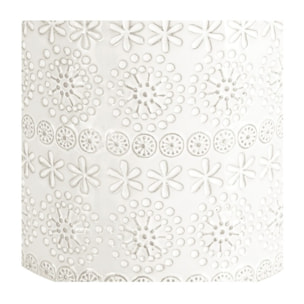 Boite à cotons Porcelaine RELIEF Blanc Spirella