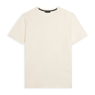 T-shirt regular con spalle raglan e doppia stampa lucida