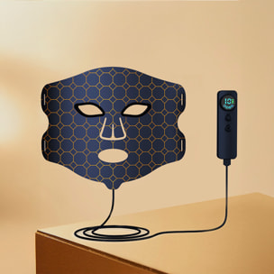Maschera facciale per trattamento con luce LED, ringiovanente cutaneo tramite vibrazione fotonica. Con 4 modalità d'uso e 3 livelli di luminosità.