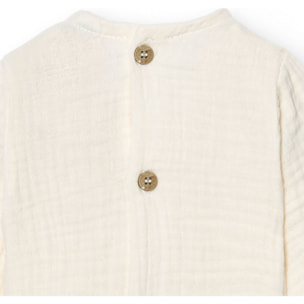 Body bebé manga larga bambula botones