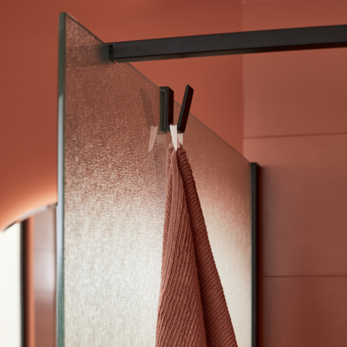 Paroi de douche Contra textile 120cm + kit profilé Noir mat