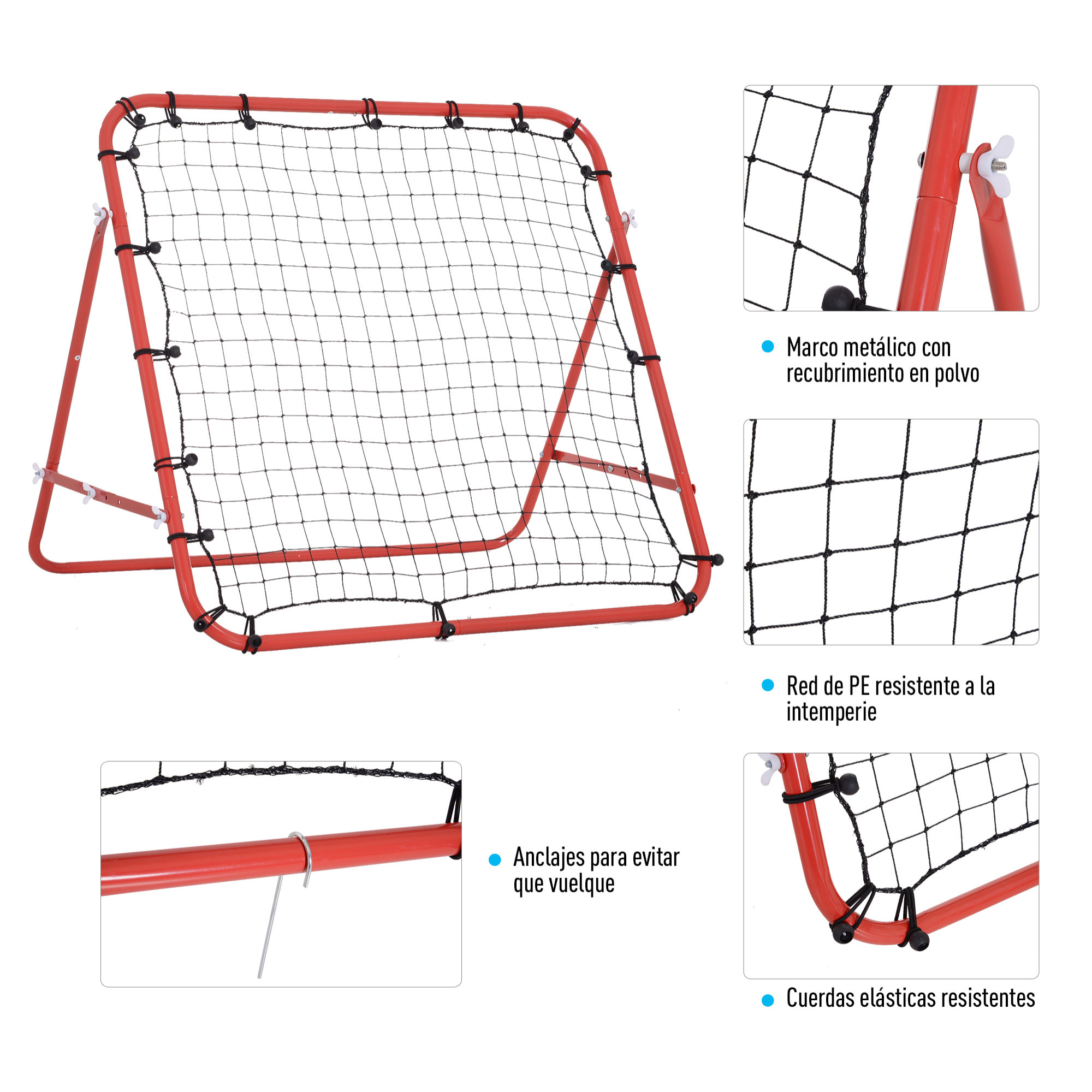 Red de Béisbol Red de Rebote con Ángulo Ajustable para Entrenamiento 96x80x96 cm