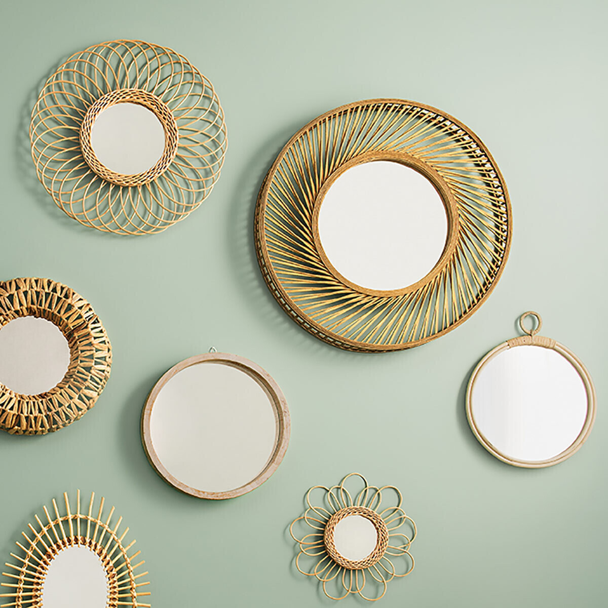 Miroir "Spirale" - bambou D72 cm