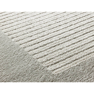 FLORA Alfombra geomÃ©trica con relieve en beige y gris, varias medidas disponibles