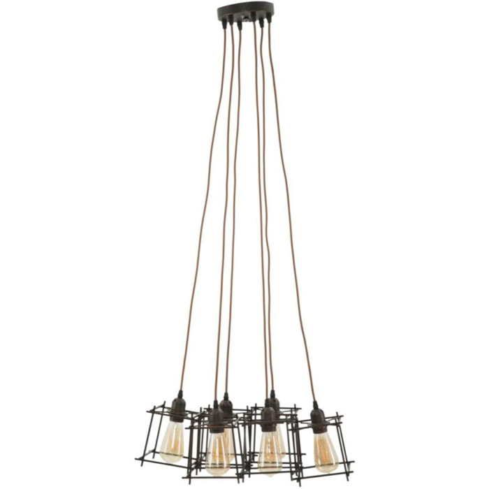 LAMPADARIO INDUST STICK 6 LUCI OFFICINE 55 BICOLORE