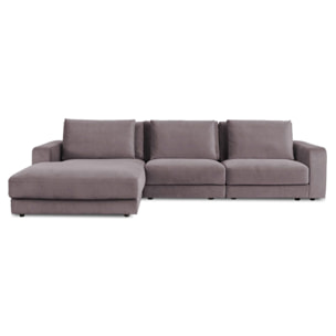 Canapé Velours Angle Gauche Venezia 5 Places