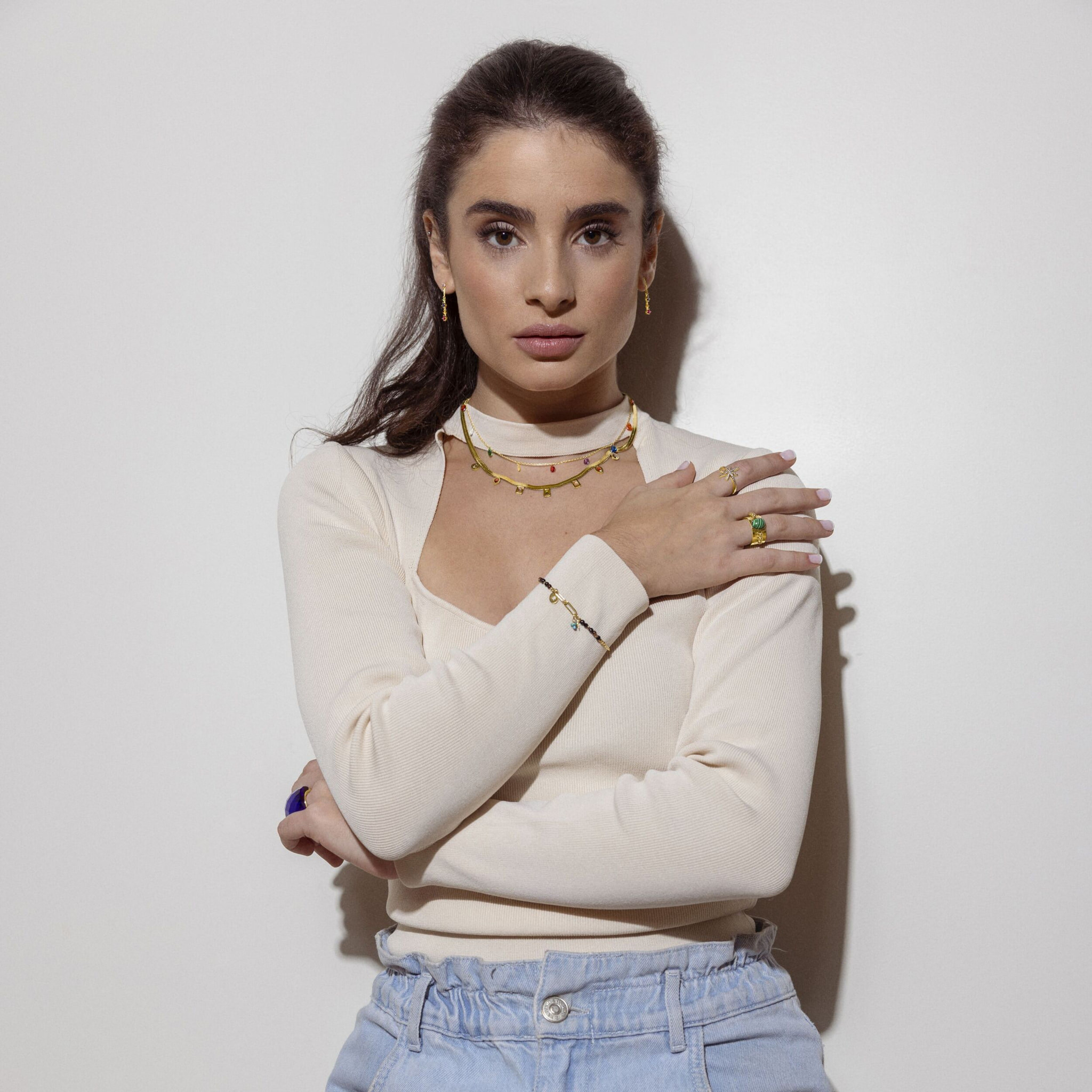 Anillo de Malaquita acabado en oro amarillo de 18K- Dadao