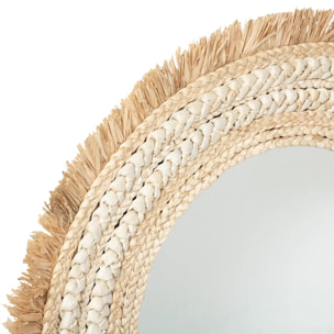 Miroir tressé "Célia" raphia D68cm