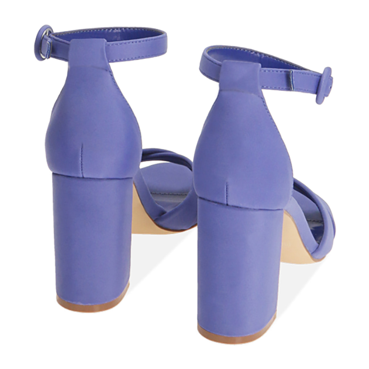 Sandali viola in tessuto, tacco 9 cm